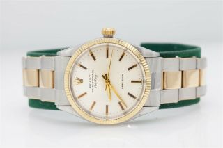 Vintage 5501 Rolex Airking 14k Yellow Gold Ss 34mm Mens Watch Minty