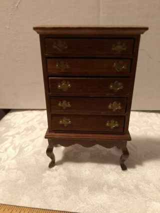 Dollhouse Furniture,  Wooden Dresser With Six Drawers