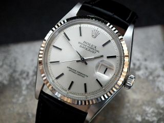 1968 Steel & White Gold Rolex Oyster Perpetual Datejust Gents Vintage Watch