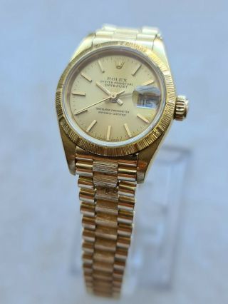 Rolex Oyster Perpetual Datejust 18k Gold Ladies Watch Ref.  69278