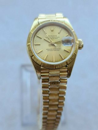 Rolex Oyster Perpetual Datejust 18K Gold Ladies Watch Ref.  69278 2