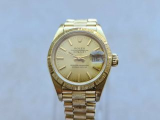 Rolex Oyster Perpetual Datejust 18K Gold Ladies Watch Ref.  69278 3