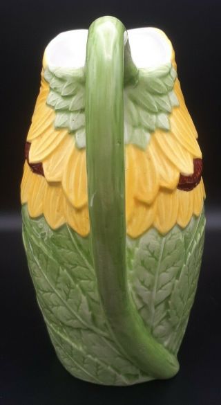 Sunflower Seymour Mann Hand Painted Ceramic Pitcher Floral Flower Planter Vase 2