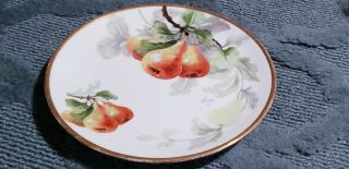 Nmi Limoges France Plate Hand Painted Artist Signed Pears Plate