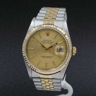Rolex Oyster Perpetual Datejust 16233 Two Tone Wristwatch W Box & Papers 8420