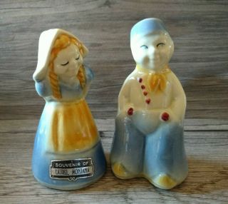 Shawnee Pottery Dutch Boy & Girl Range Salt Pepper Shakers Laurel Mt Souvenir