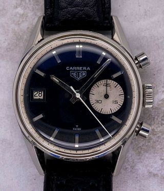Vintage Heuer Carrera Dato 45 Chronograph Wristwatch Ref.  3147n Very Rare Nr