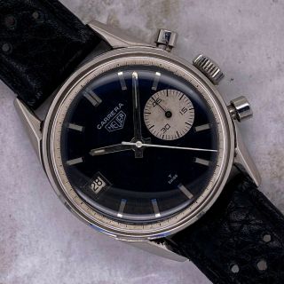 Vintage Heuer Carrera Dato 45 Chronograph Wristwatch Ref.  3147N VERY RARE NR 2