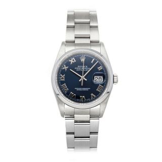 Rolex Datejust Steel Auto 36mm Blue Dial Bracelet Mens Watch 16200