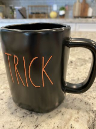 Rae Dunn Trick Or Treat Halloween Coffee Mug Long Ll Letter Black Orange Double