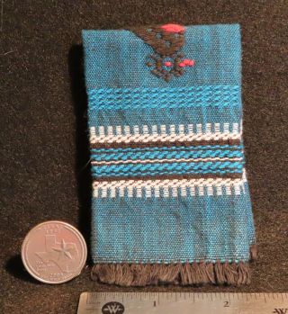 Teal Guatemalan Blanket Bedspread Tablecloth Estate - OK 1:12 Mini MI0802 2