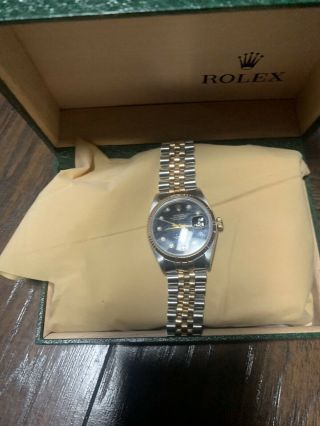 Rolex Oyster Datejust 18k Yellow Gold/steel Beige Roman Dial Mens Watch 16233
