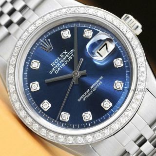 Mens Rolex Datejust Diamond 18k White Gold & Stainless Steel Watch,  Rolex Band