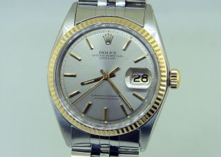 Rolex 14k Gold And Stainless Steel Datejust Mens Watch -