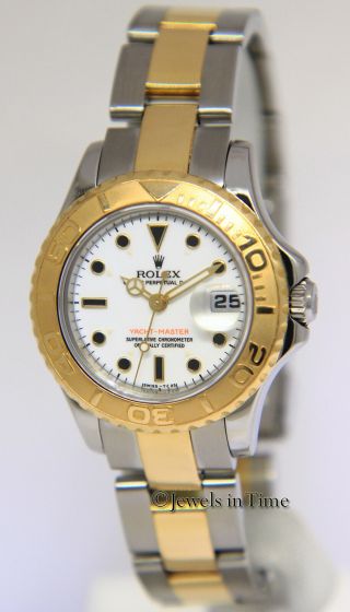 Rolex Yacht - Master 18k Yellow Gold & Steel White Dial Ladies 29mm Watch 69623 3