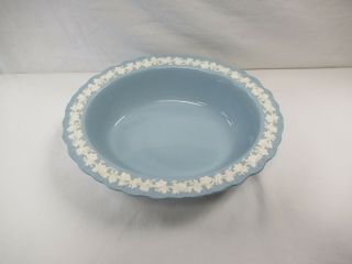 Wedgwood Queensware Embossed Cream On Lavender Shell Edge 10 " Oval Serving Bowl