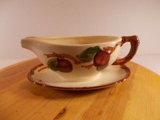 Flawless 1940s Franciscan Ware Apple Pattern Gravy Boat With Attached Drip Plate