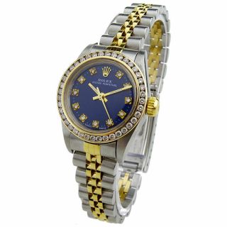Rolex Lady Oyster Perpetual Stainless Steel & Gold Customised Wristwatch 67193