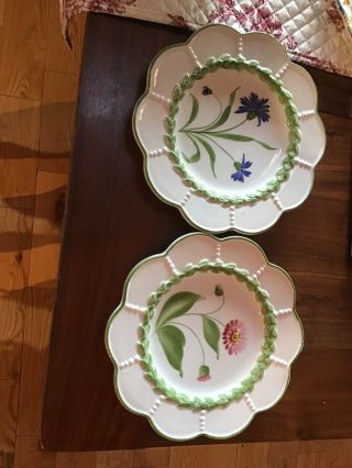 San Marco Flower Dessert Plates Made In Italy Set Of 2