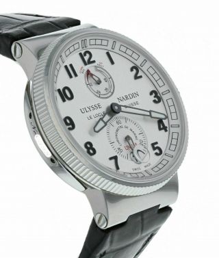 Ulysse Nardin Marine Chronometer Black Alligator Leather Men ' s Watch 1183 - 126/61 2
