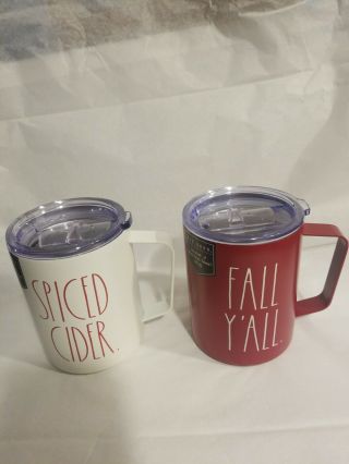 Rae Dunn Fall Insulated Stainless Steel Mug Set Spiced Cider And Fall Y’all