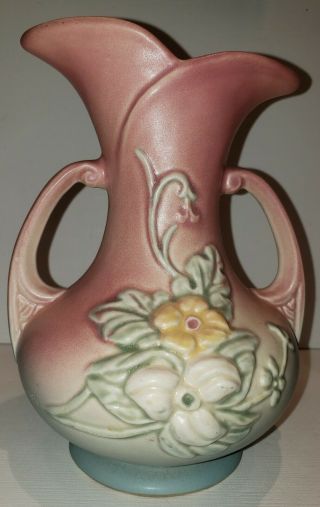 Hull Art Pottery Flower Vase Double Handle W8 - 7 1/2 "