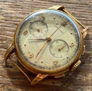 Vintage Longines 13zn Chronograph Flyback 18kt Yellow Gold Watch 100