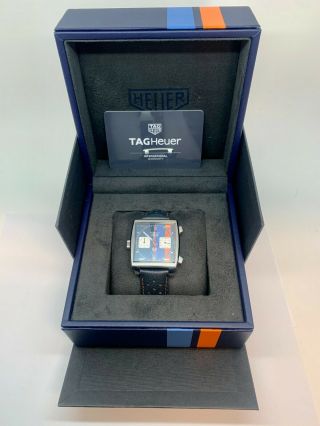 Tag Heuer Monaco Calibre 11 Gulf Special Edition Caw211r 39mm Stainless Steel Le