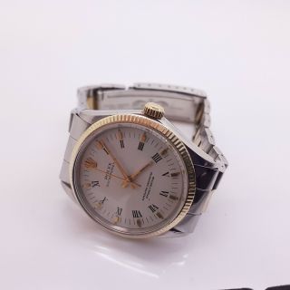 Rolex Oyster Perpetual Two Tone 34 mm Automatic White Watch 5500 Circa 1971 2
