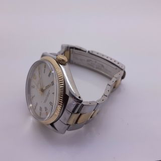 Rolex Oyster Perpetual Two Tone 34 mm Automatic White Watch 5500 Circa 1971 3