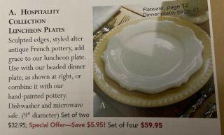 4 Southern Living At Home Gail Pittman Hospitality Cream 9 " Luncheon Salad Plate