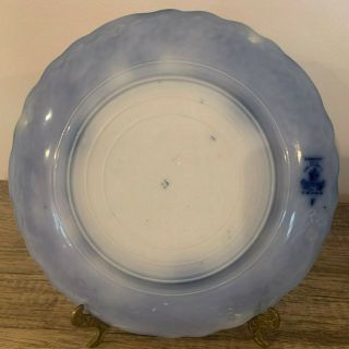 Lakewood Royal Semi - Porcelain Wood & Son England Blue & White Flow Plate W/Gold 3