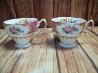 Royal Albert Lady Carlyle Footed Teacup Set Of 2