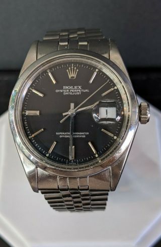 Vintage 1968 Mens Rolex Oyster Perpetual Datejust Model 1603 Runs& Keeps Time