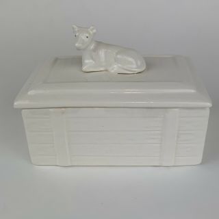 Sylvac England Pottery Cow Lid Butter Dish Small Chip On Bottom