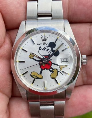 Vintage Rolex Oysterdate Precision Mickey Mouse Ref 6694 Year 1973 Watch