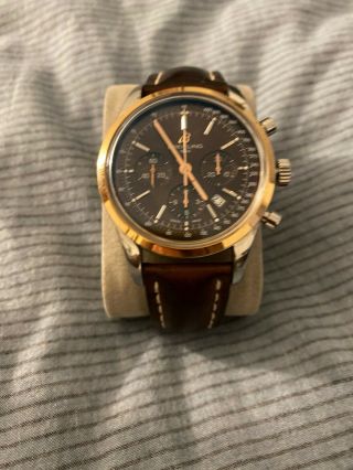 Breitling Transocean Rb0152 42mm Chronograph Leather Band