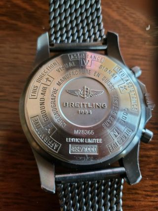 Breitling Chronospace Limited Edition Black PVD Stainless Steel 48 MM Quartz 3