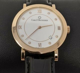 Carl F Bucherer Adamavi 18kt Rose Gold Diamond Automatic 36mm Watch $7000