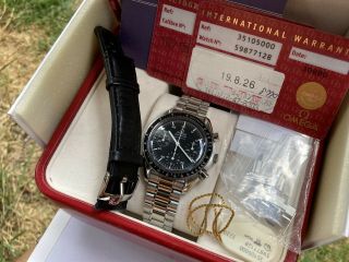 Vintage 1986 Omega Speedmaster 3510.  50 Automatic Watch W/ Box&papers
