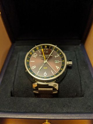 Louis Vuitton Tambour GMT automatic men ' s watch Q1155 with papers, 3