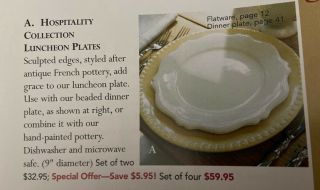 4 Southern Living At Home Gail Pittman Hospitality 9 " Cream Luncheon Salad Plate