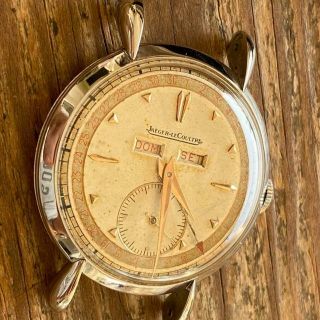 Jaeger Lecoultre Triple Date Art Deco Case Vintage Watch 100 Box 36 Mm