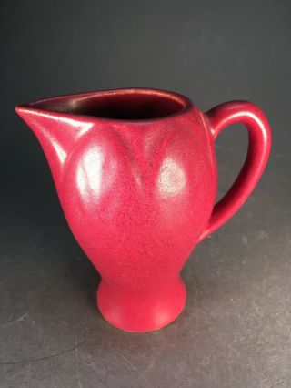Zanesville Lotus Jug Maroon Arts And Crafts Art Pottery Old Ceramic Vase