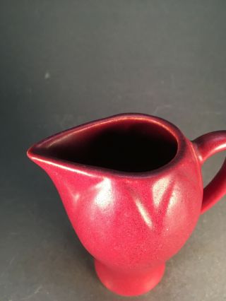 Zanesville Lotus Jug Maroon Arts and Crafts Art Pottery Old Ceramic Vase 2