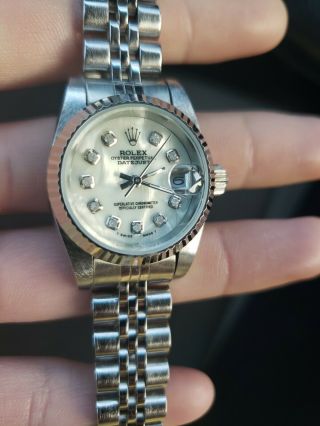 Rolex Datejust 18k White Gold Oyster Perpetual Custom Mop/diamond Dial