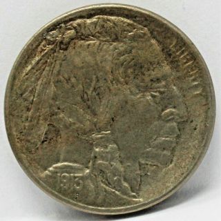 1913 - S Type 1 5c Buffalo Nickel Au About Uncirculated Coin B2069
