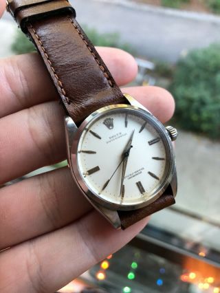 Rare 1960s Vintage Rolex 6564 Oyster Perpetual Stainless Steel Man ' s Watch 3