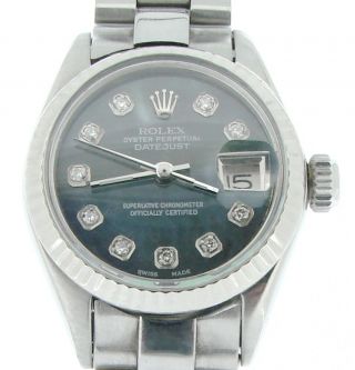 Rolex Datejust Ladies Stainless Steel Watch President Style Bracelet Mop Diamond