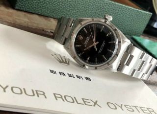 Vintage Rolex Vintage Oyster Perpetual 1960 Black Dial Face Steel Mens Watch,  Box